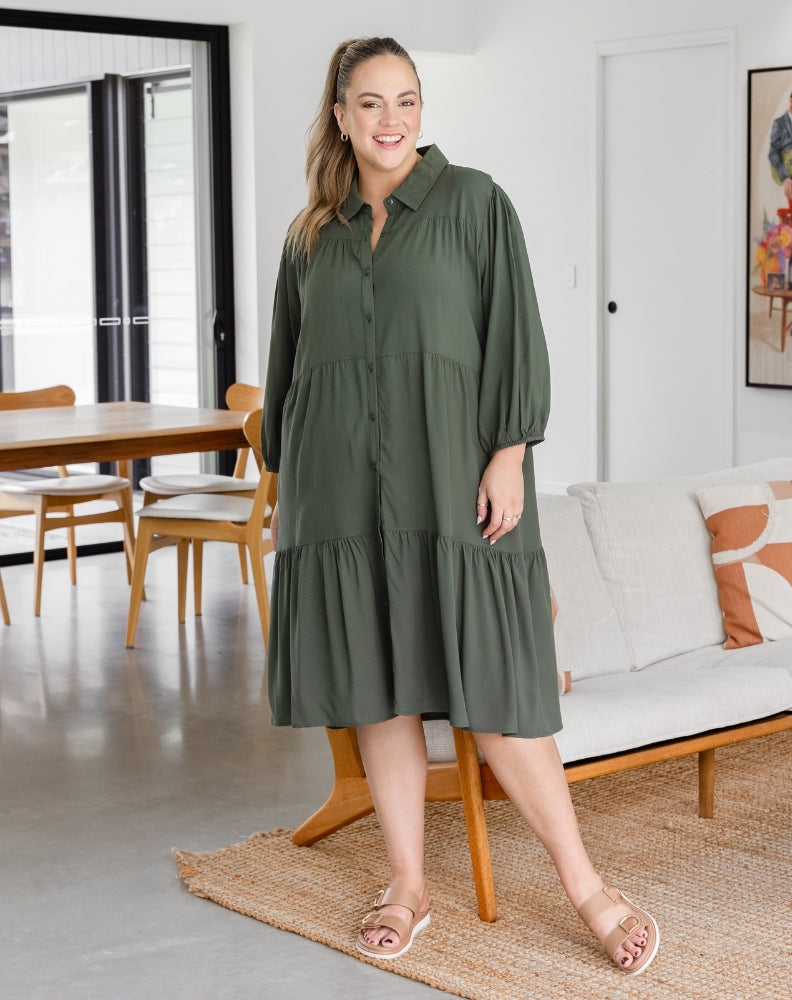 Tara Shirt Dress - Khaki