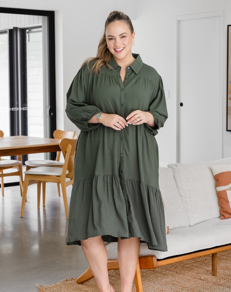 Tara Shirt Dress - Khaki