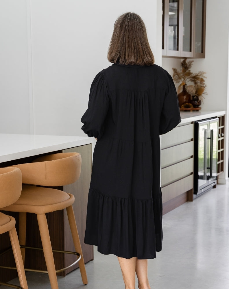 Tara Shirt Dress - Black