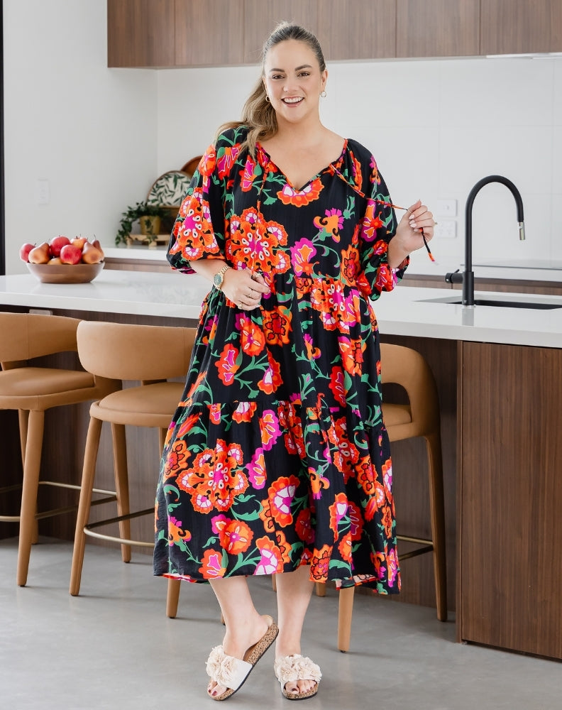 Jacinta Dress - Sunset Garden