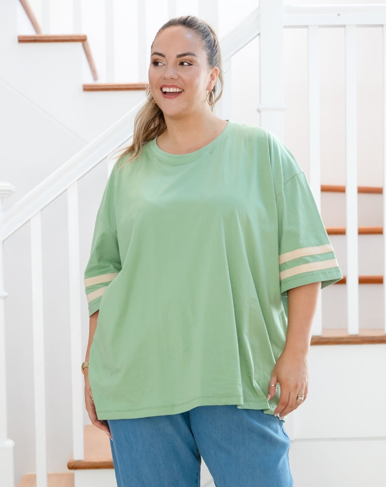 Striped Tee - Sage