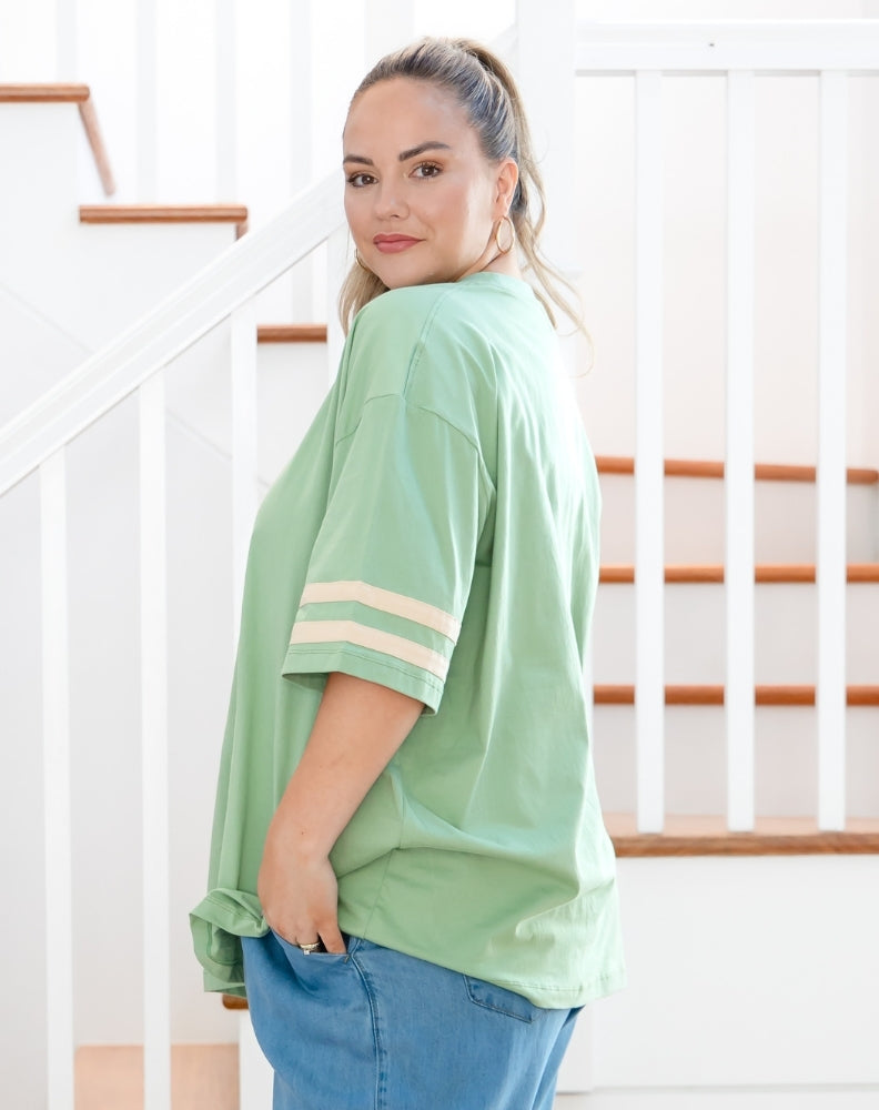 Striped Tee - Sage