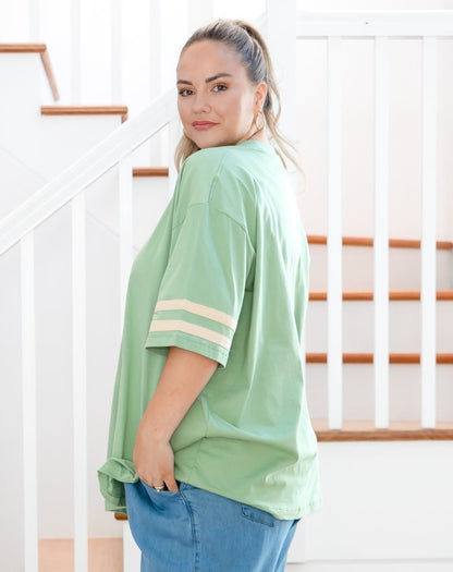 Striped Tee - Sage