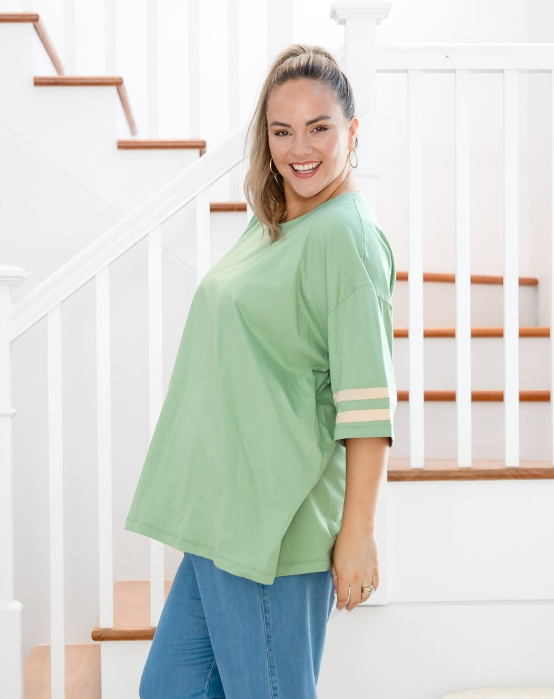 Striped Tee - Sage