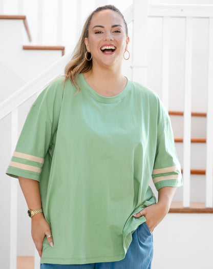 Striped Tee - Sage