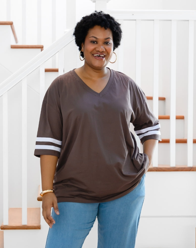 Striped Tee - Chocolate