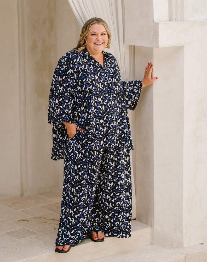 Millie Oversized Top - Indigo Tide