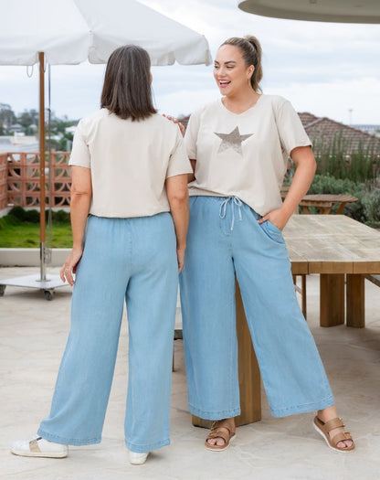Victoria Chambray Flared Jean