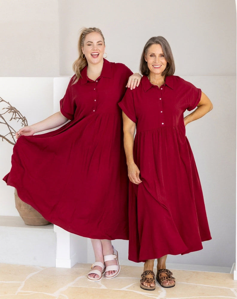 Elsie Dress - Cherry