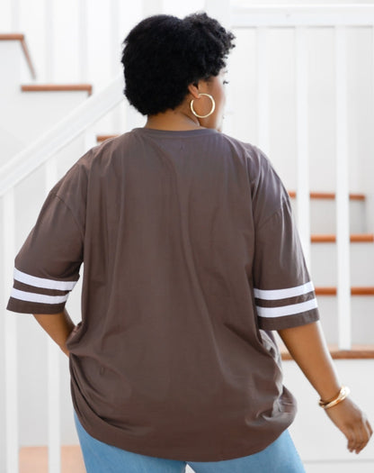 Striped Tee - Chocolate