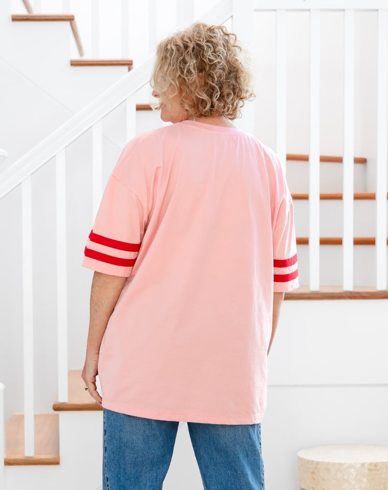 Striped Cotton Tee - Pink