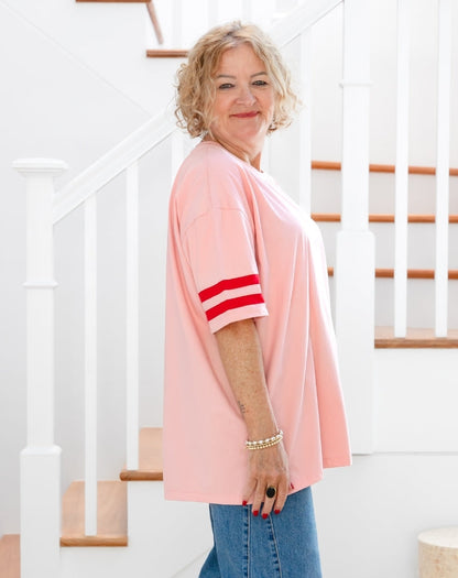 Striped Cotton Tee - Pink