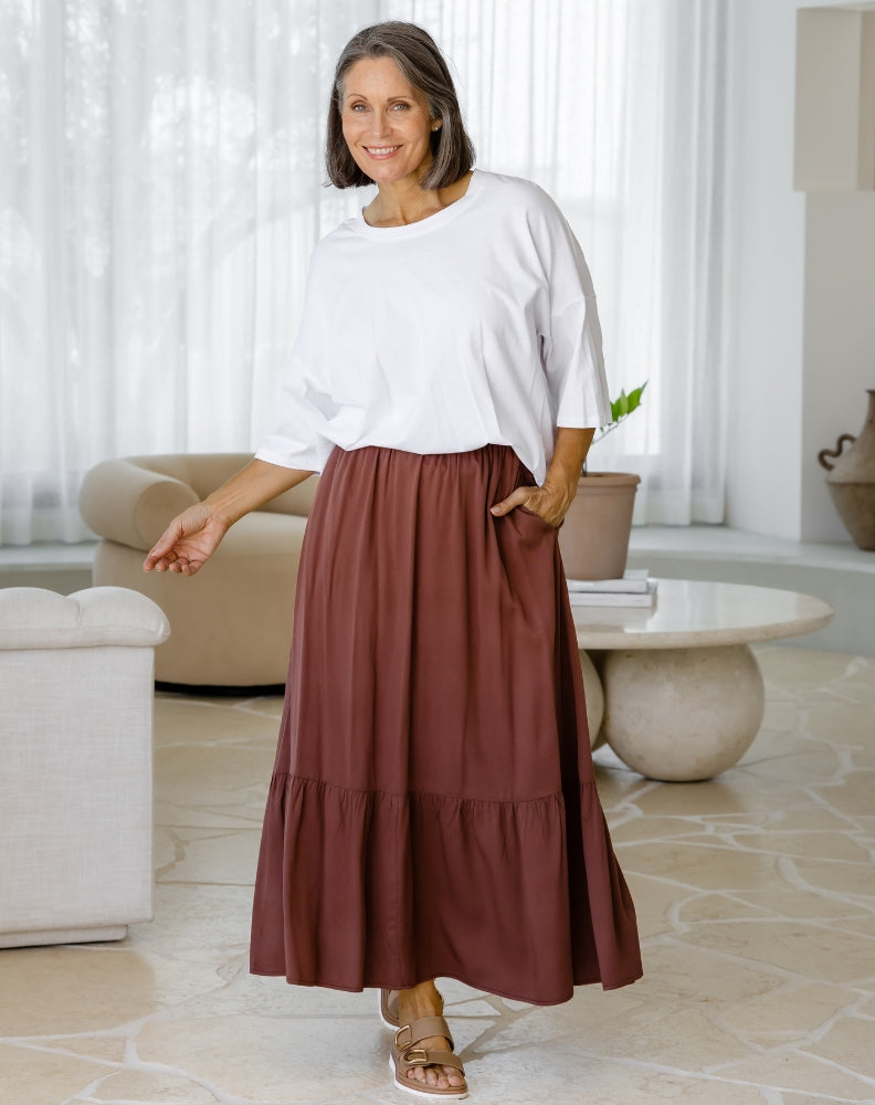 Danielle Maxi Skirt - Chocolate