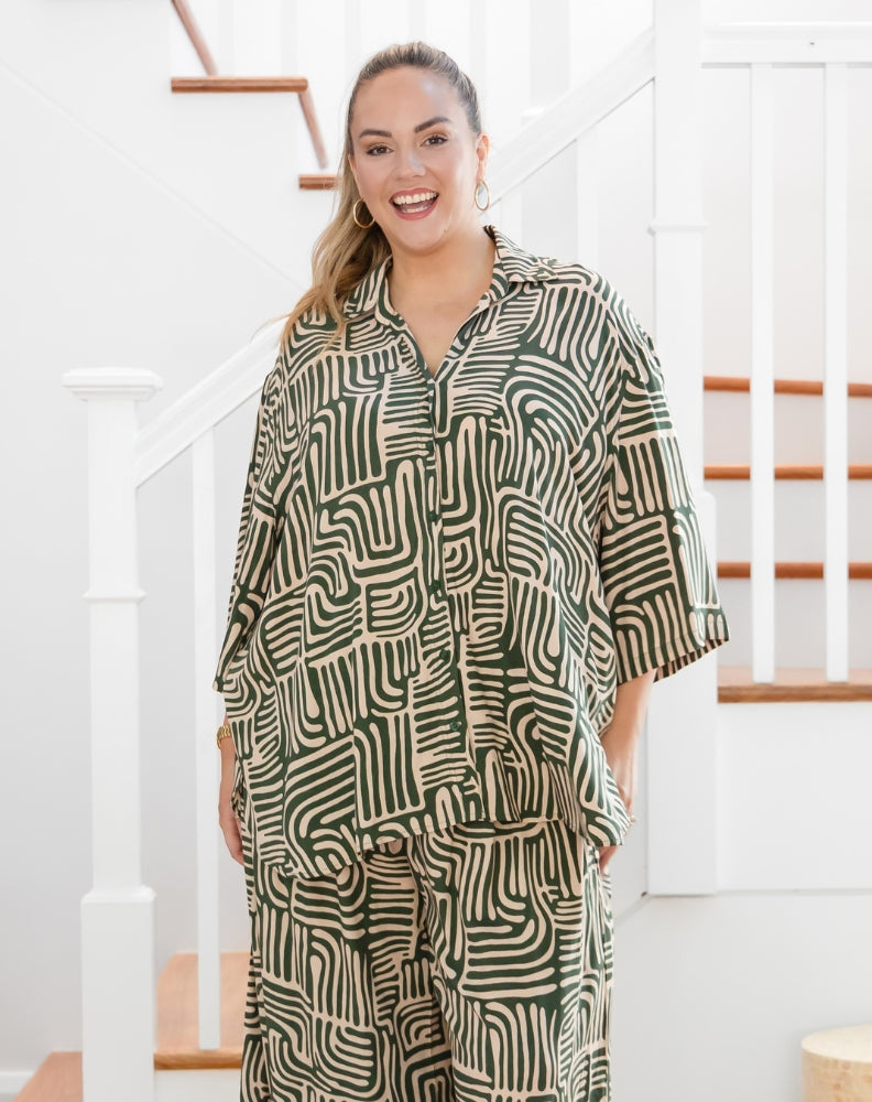 Millie Oversized Top - Sketch Print
