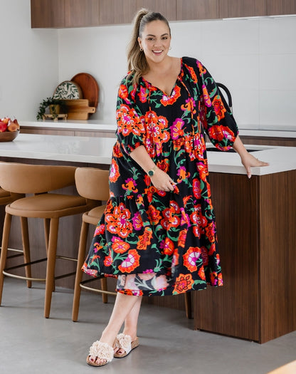 Jacinta Dress - Sunset Garden