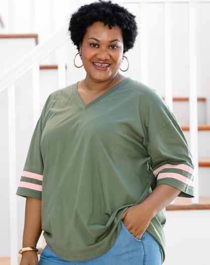 Striped Tee - Khaki