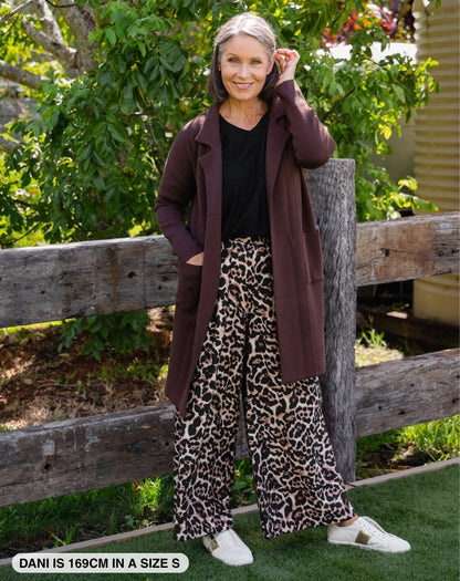 Chloe Knit Coatigan Chocolate