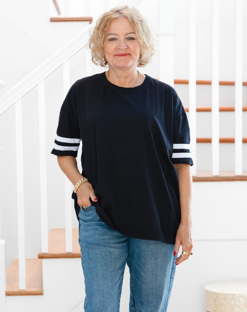 Striped Tee - Black