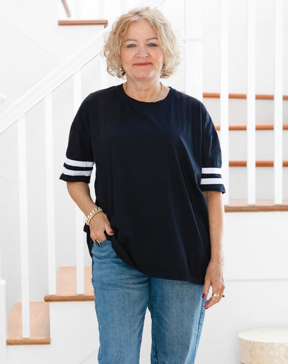 Striped Tee - Black