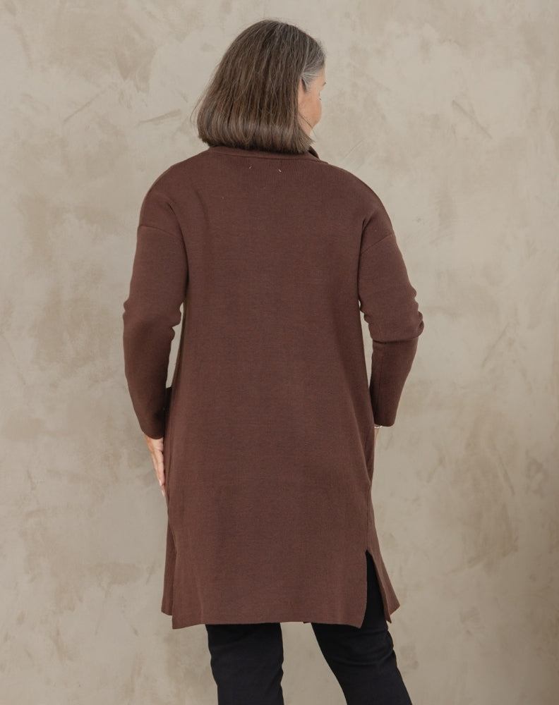 Chloe Knit Coatigan Chocolate
