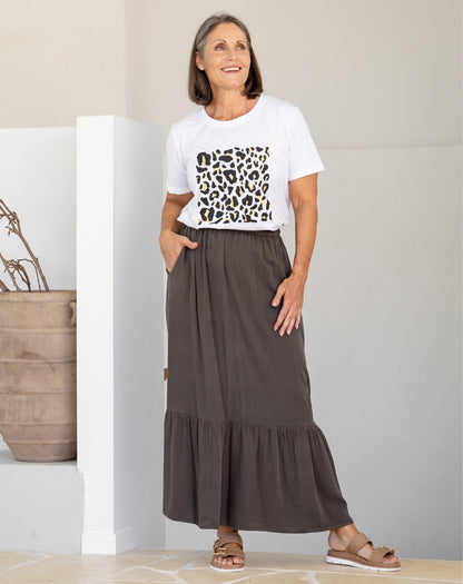 Danielle Maxi Skirt - Khaki