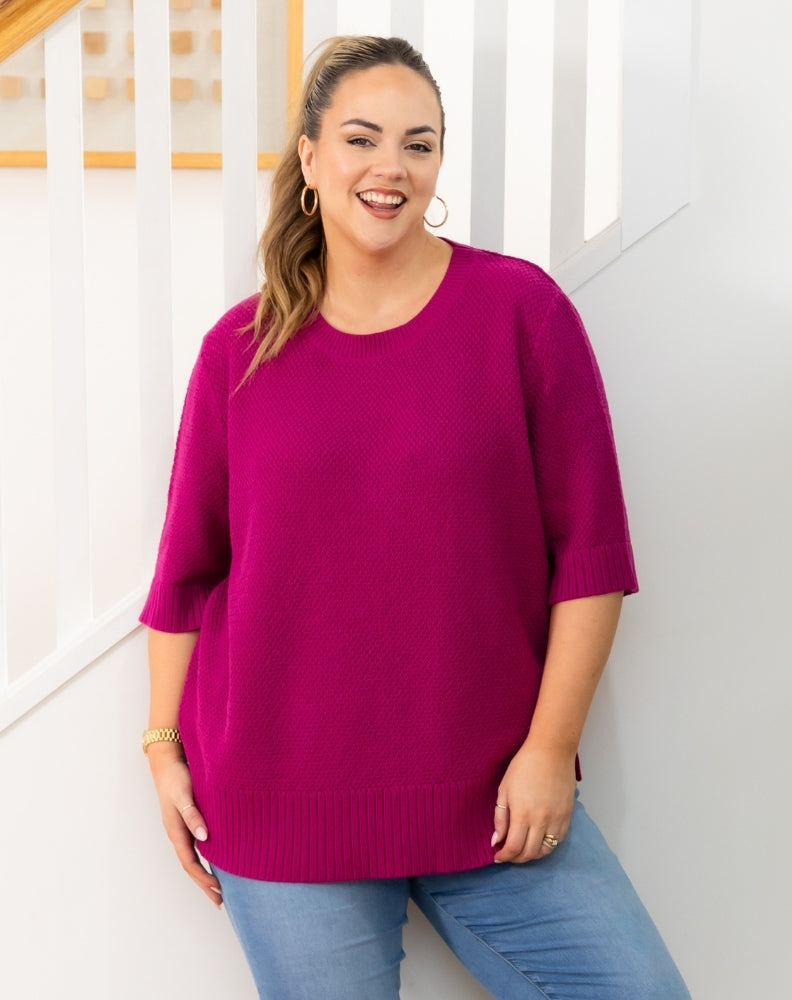 Maisie Cotton Knit - Plum