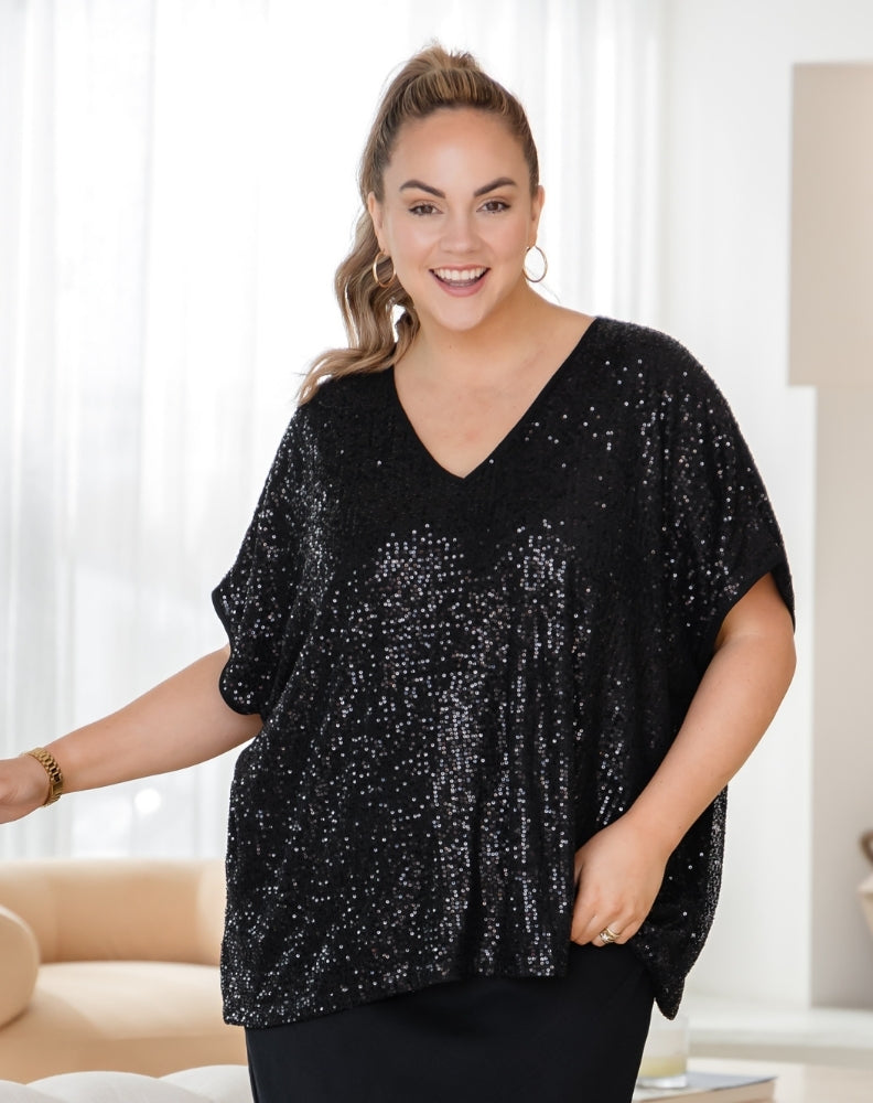 Dolly Sparkle Top - Black