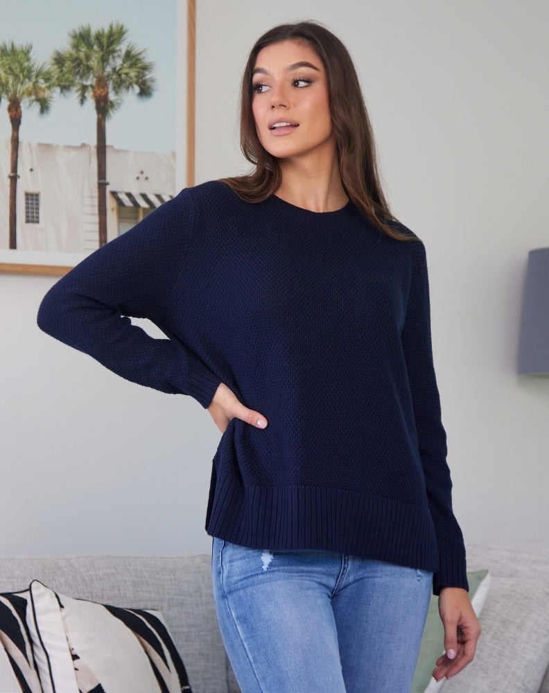 Maple Cotton Knit - Navy