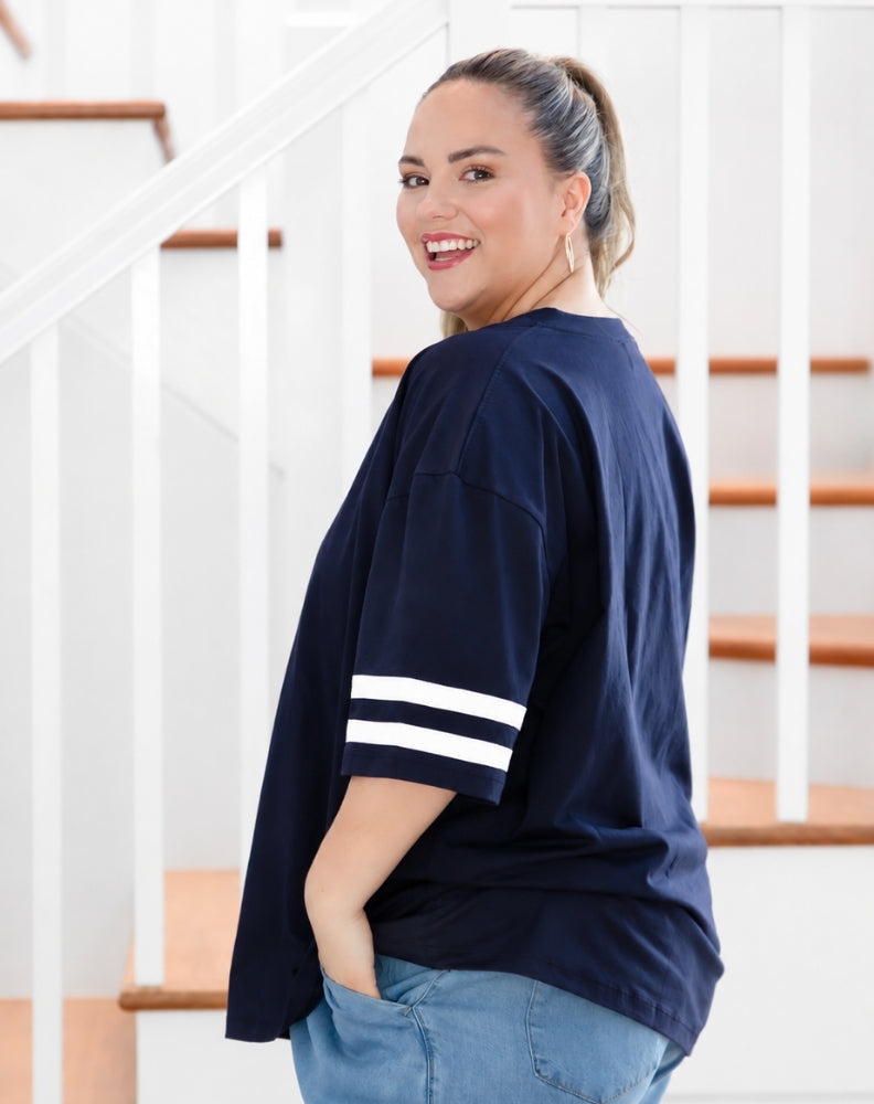 Striped Tee - Navy