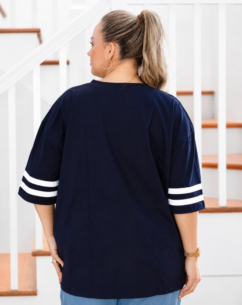Striped Tee - Navy