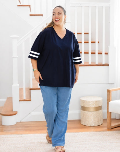 Striped Tee - Navy