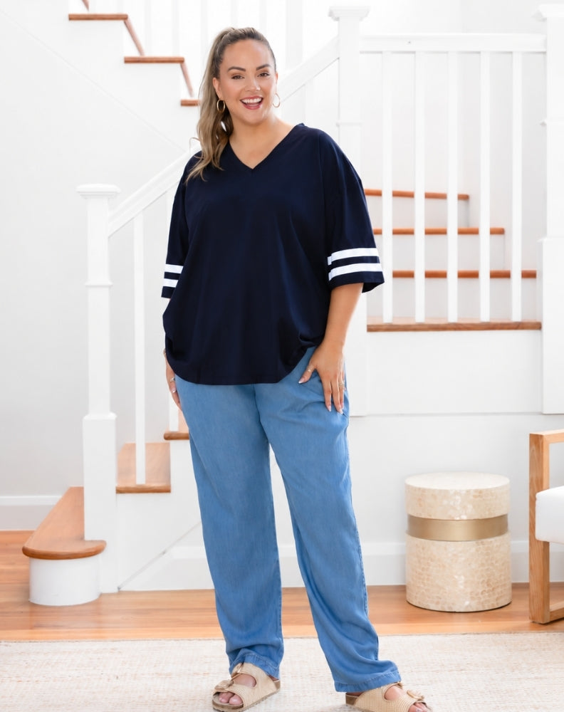 Striped Tee - Navy