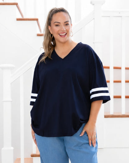 Striped Tee - Navy
