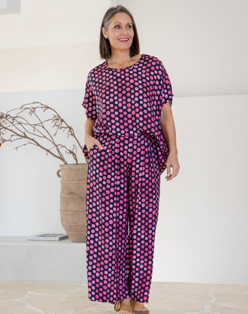 Kitty Top - Navy Spot