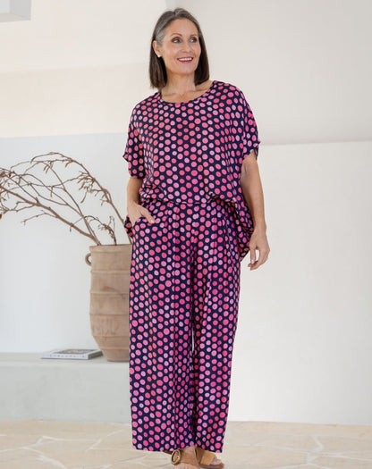 Kitty Top - Navy Spot