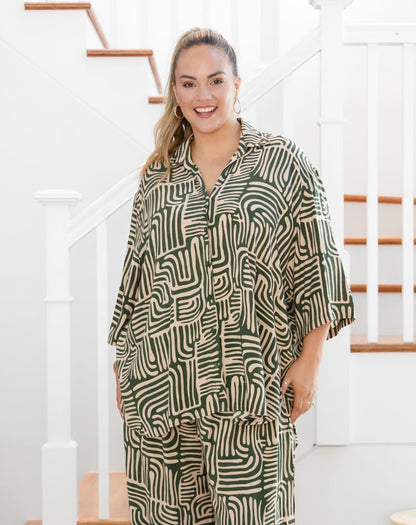 Millie Oversized Top - Sketch Print