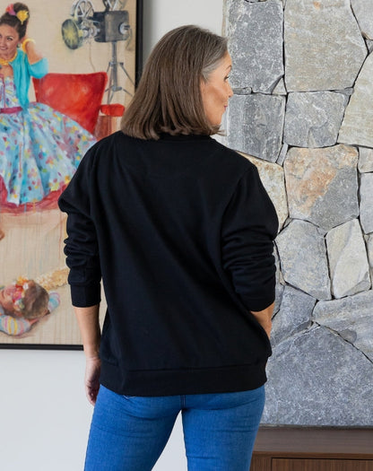 Star Leopard Sweat - Black