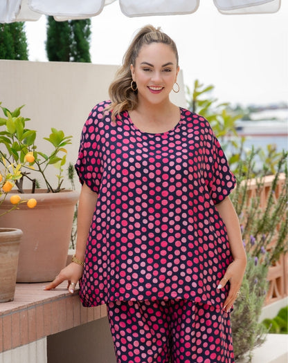 Kitty Top - Navy Spot