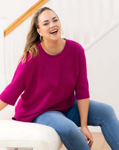 Maisie Cotton Knit - Plum