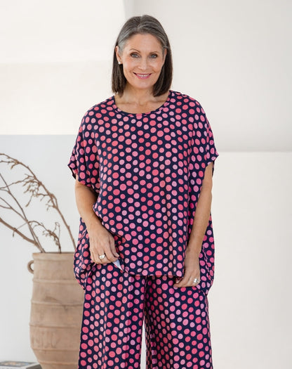 Kitty Top - Navy Spot