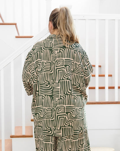 Millie Oversized Top - Sketch Print