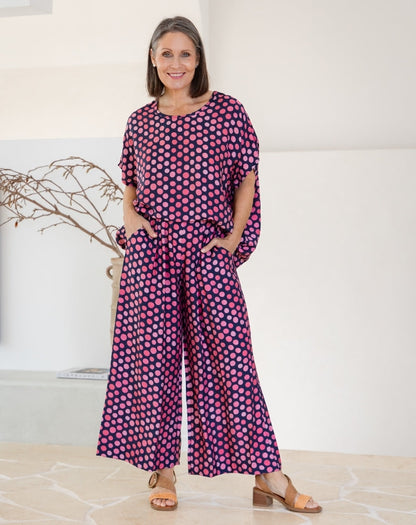 Kitty Top - Navy Spot