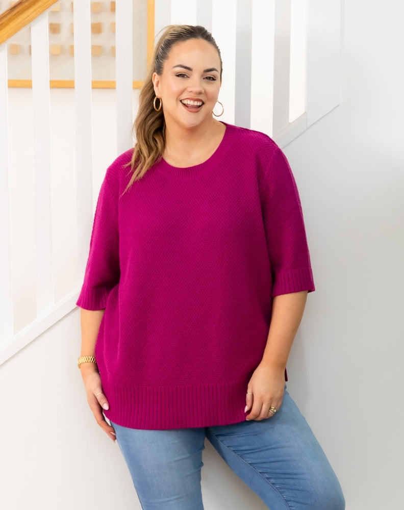 Maisie Cotton Knit - Plum