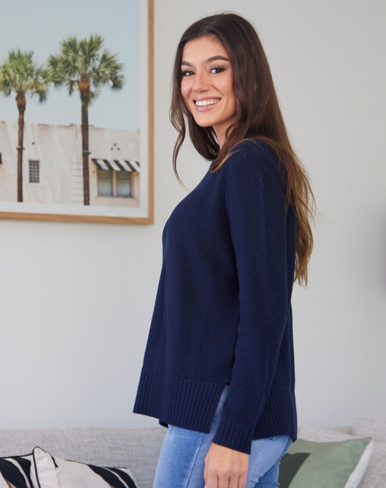 Maple Cotton Knit - Navy