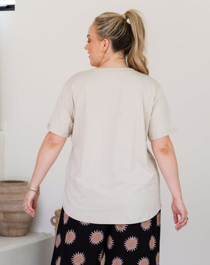 Star Sequin Tee - Beige