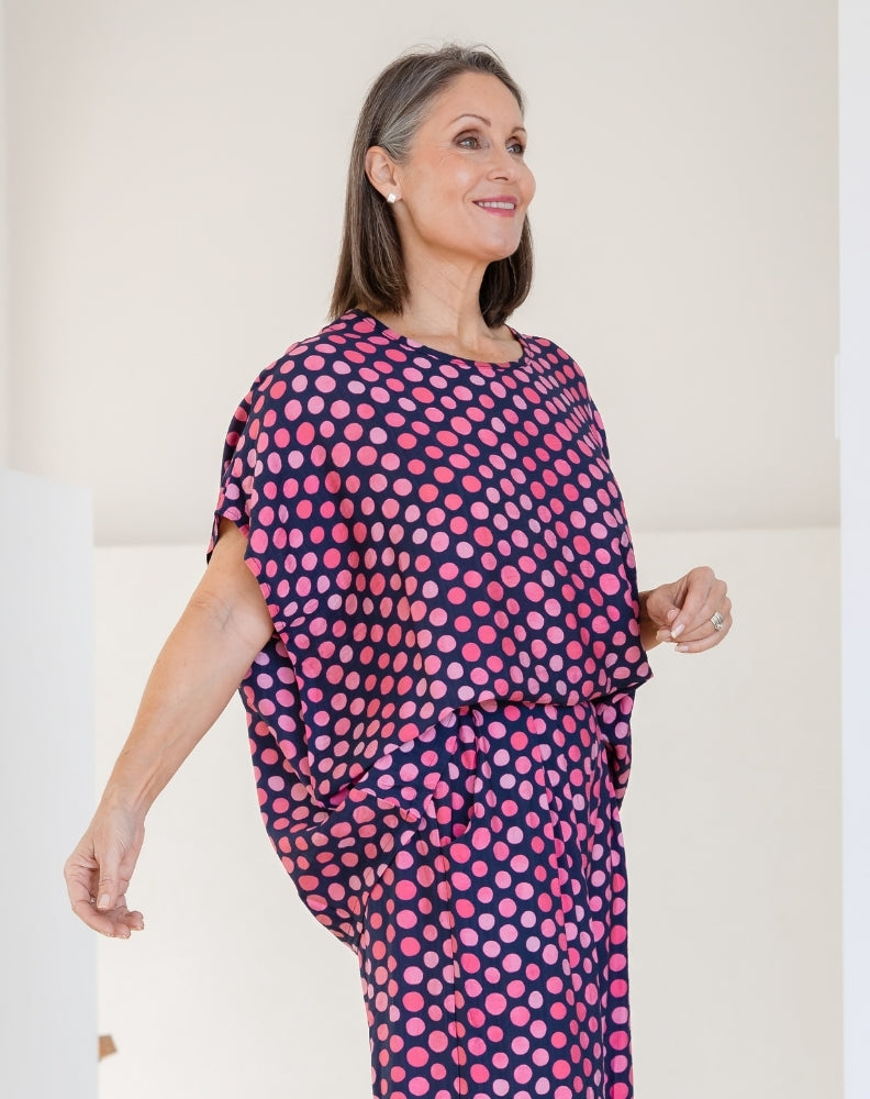 Kitty Top - Navy Spot