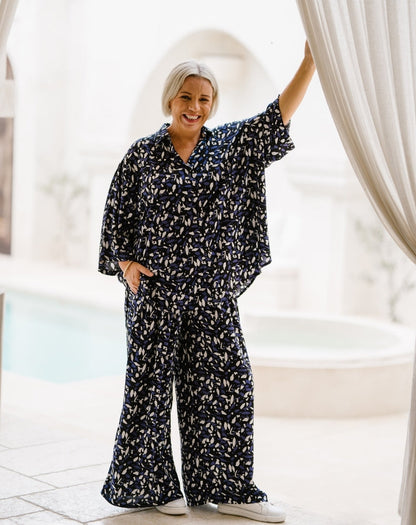 Millie Oversized Top - Indigo Tide