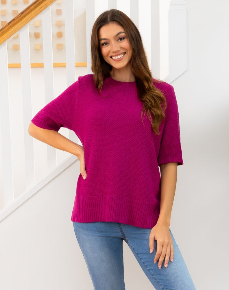 Maisie Cotton Knit - Plum