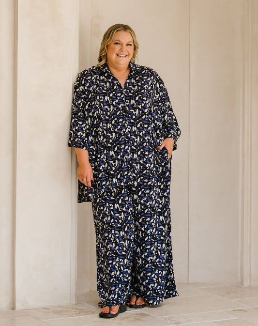 Millie Oversized Top - Indigo Tide