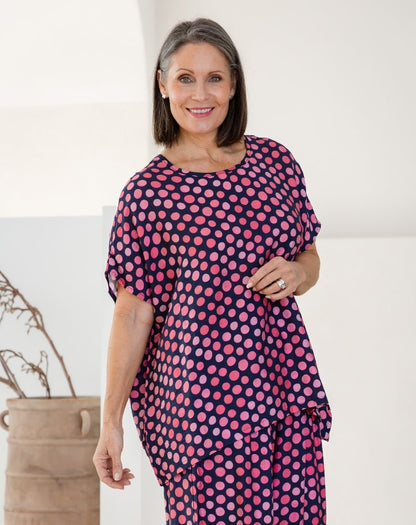 Kitty Top - Navy Spot